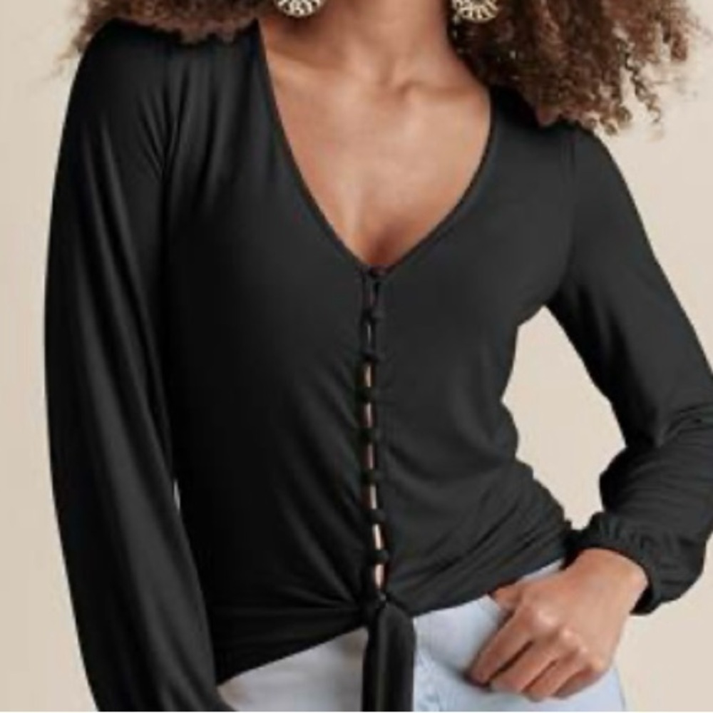 Venus long sleeve front tie ladies top size XL